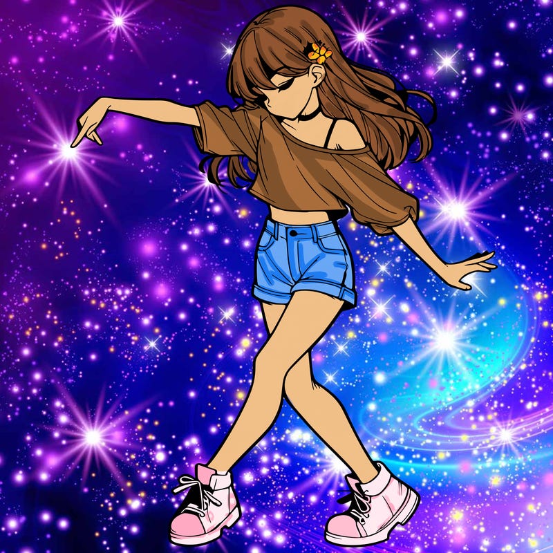 realistic girl danceing