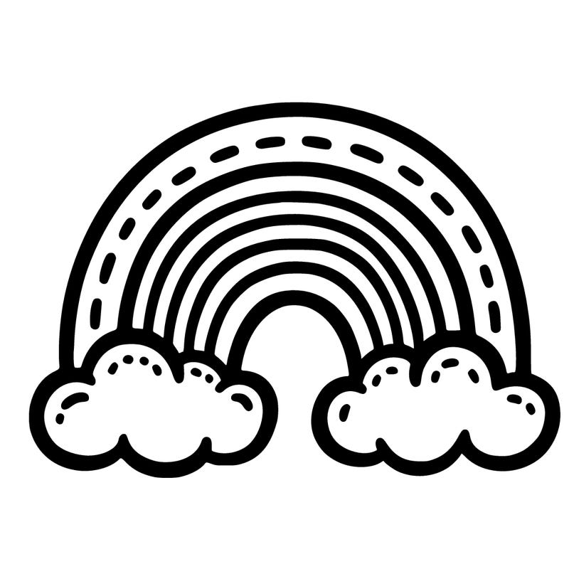 rainbow with clouds underneath