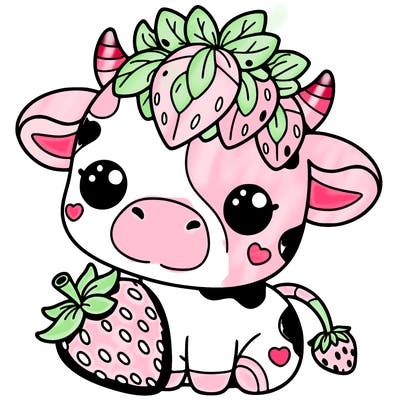 cute strawberry cow