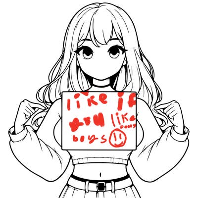 girl holding a blank sign in a long sleeve crop top