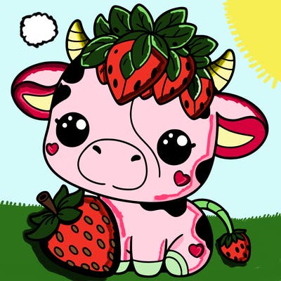 cute strawberry cow