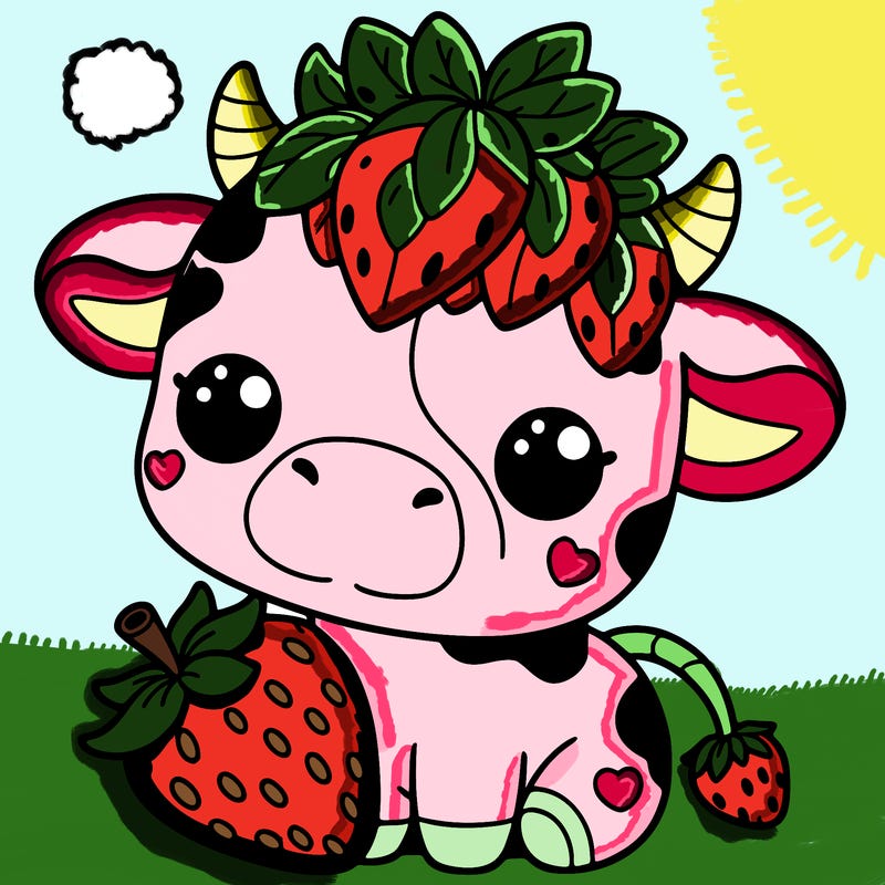 cute strawberry cow