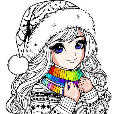 realistic christmas girl