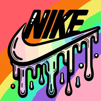 dripping nike logo