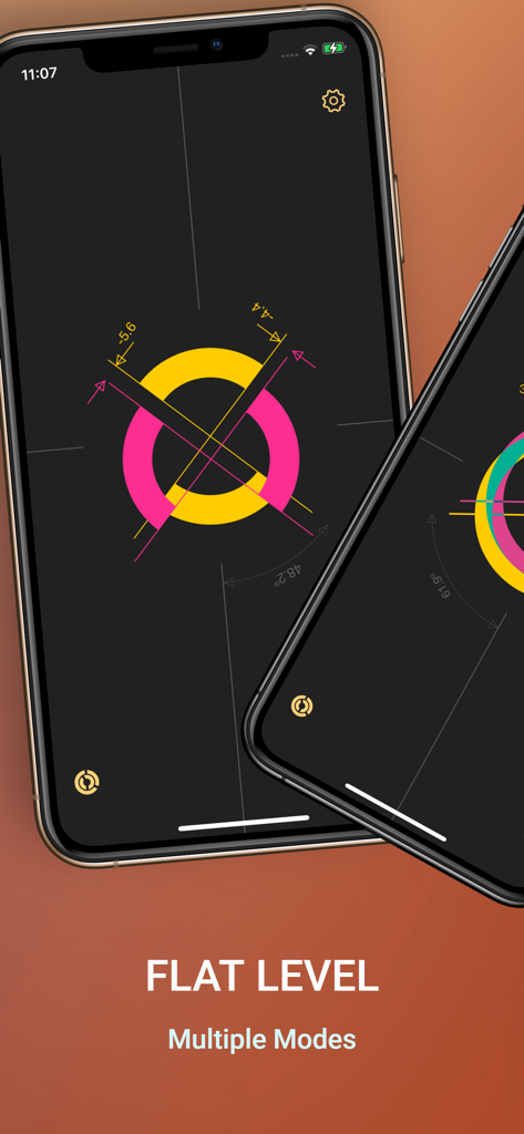 Pro Leveler - Pro Leveler app interface displaying flat level tool on an iPhone