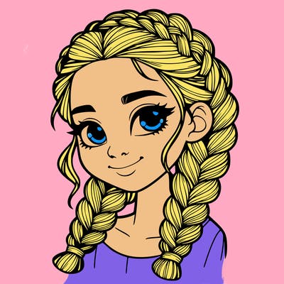 girl with braids realistic