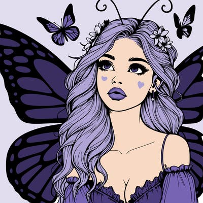 butterfly fairy realistic girl