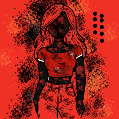 girl with a crop top and jeans