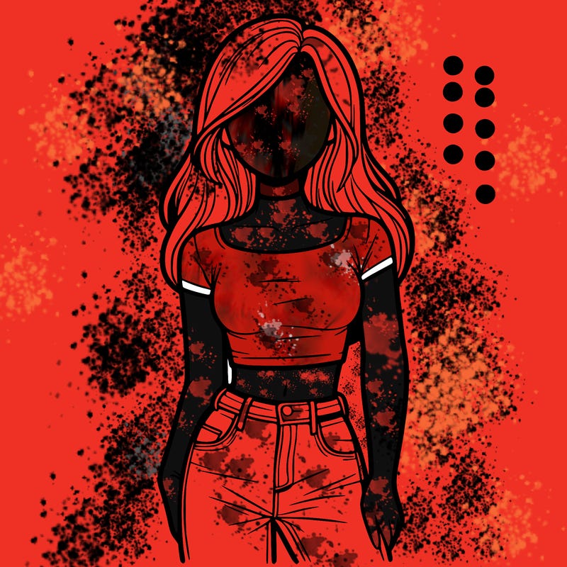 girl with a crop top and jeans