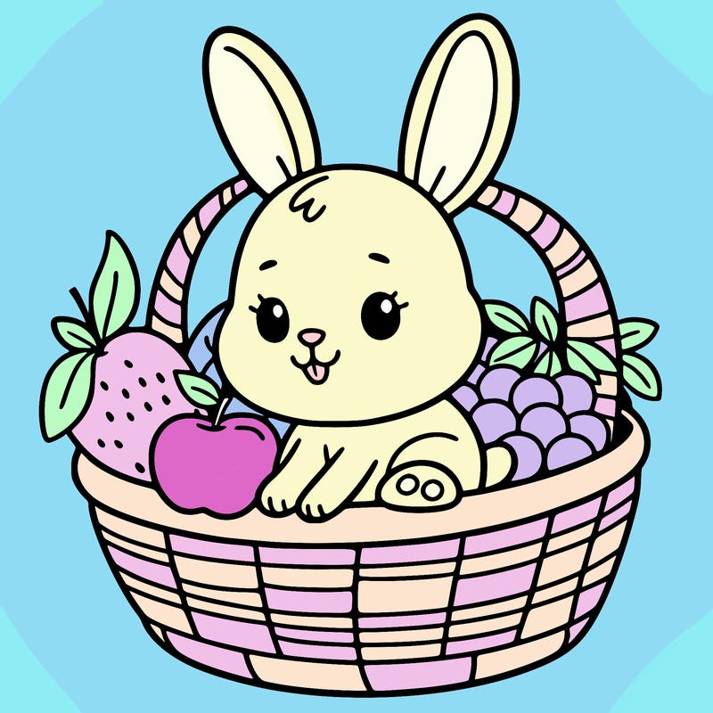 bunny in a fruit basket