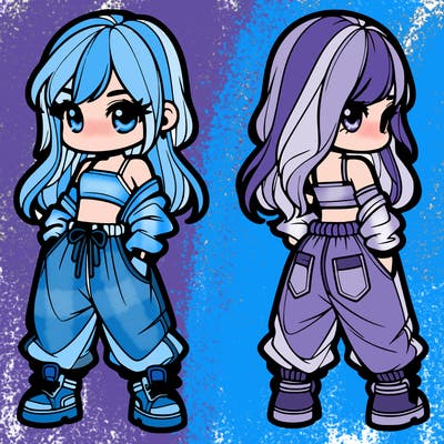 girl in crop top and baggy pants