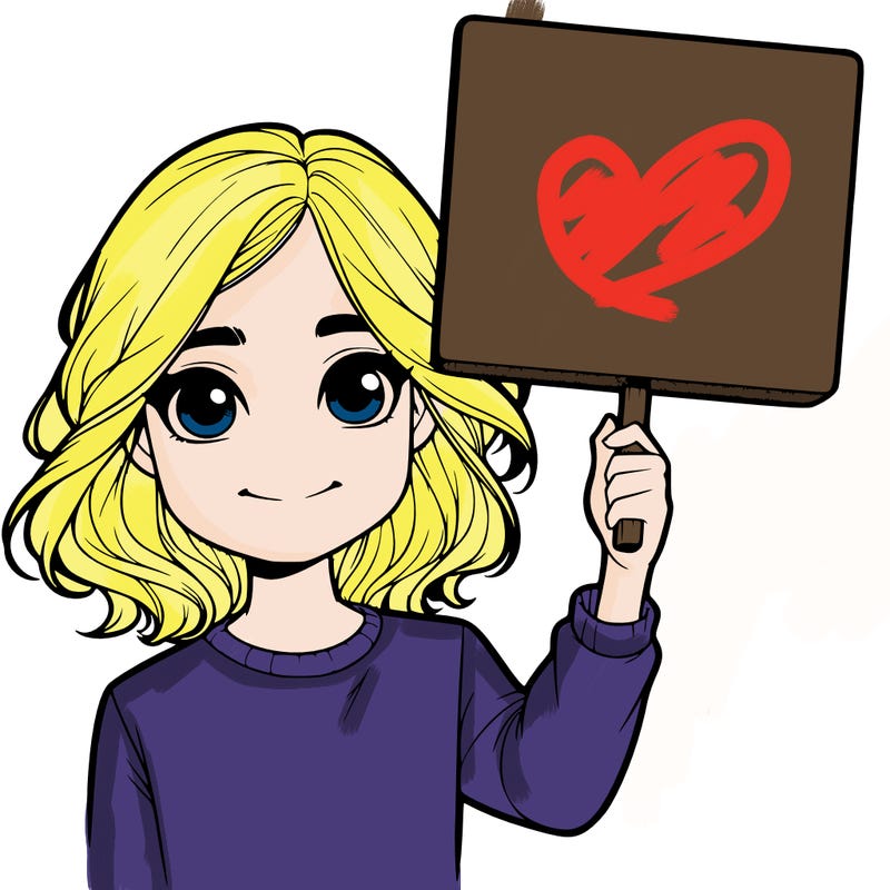 realistic girl holding up a sign
