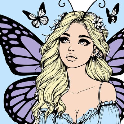 butterfly fairy realistic girl