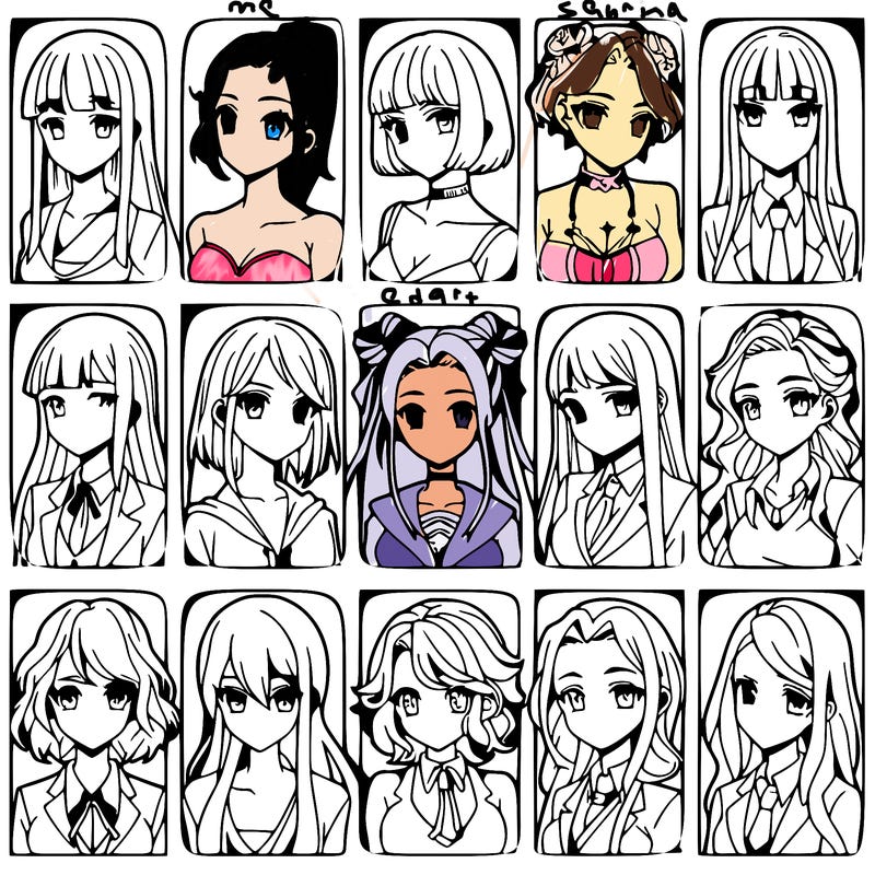 girls that look diffrent anime