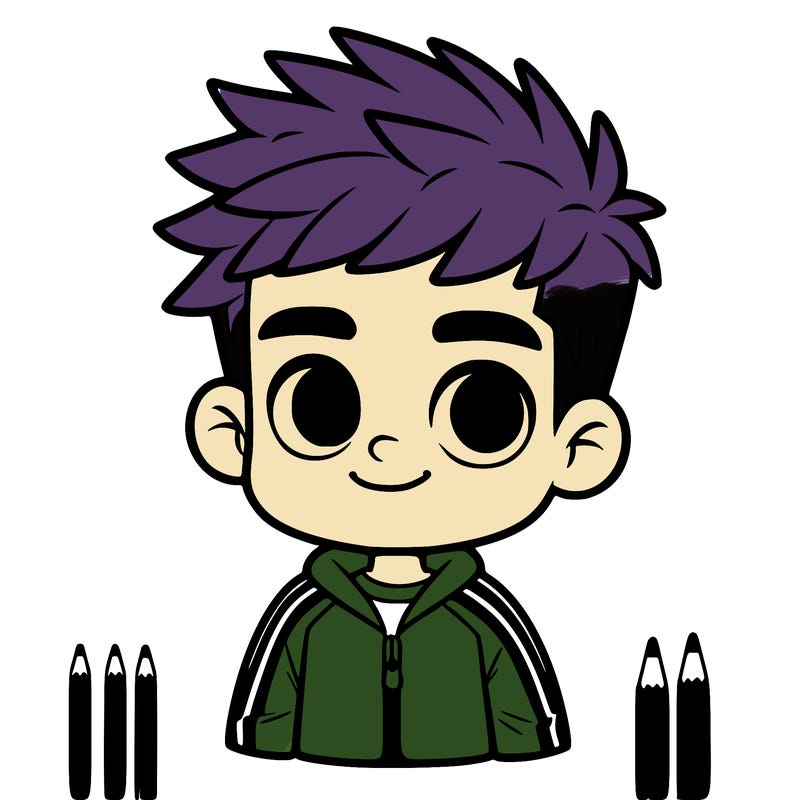 boy in a tracksuit with spikey white hair