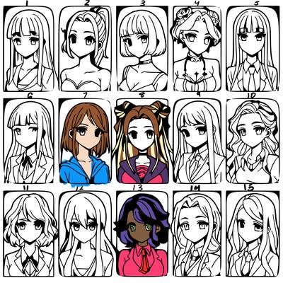 girls that look diffrent anime