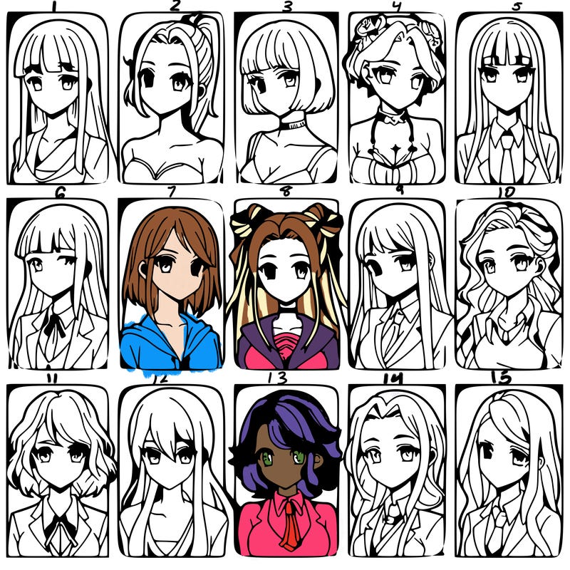 girls that look diffrent anime