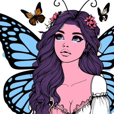 butterfly fairy realistic girl