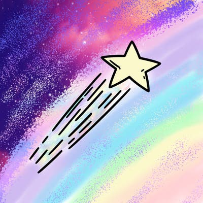 a shooting star in the sky