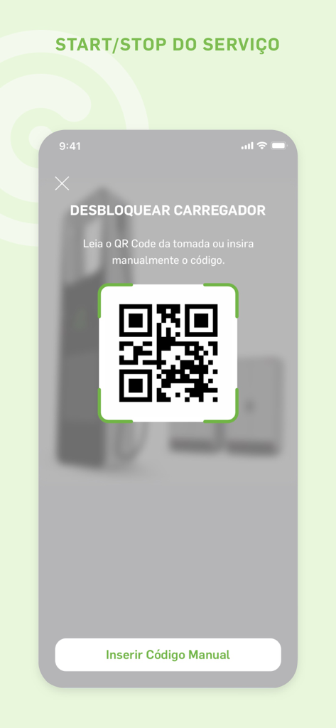 Continente Plug&Charge - Interfaccia dell'app per la scansione di un codice QR per sbloccare un caricatore per veicoli elettrici
