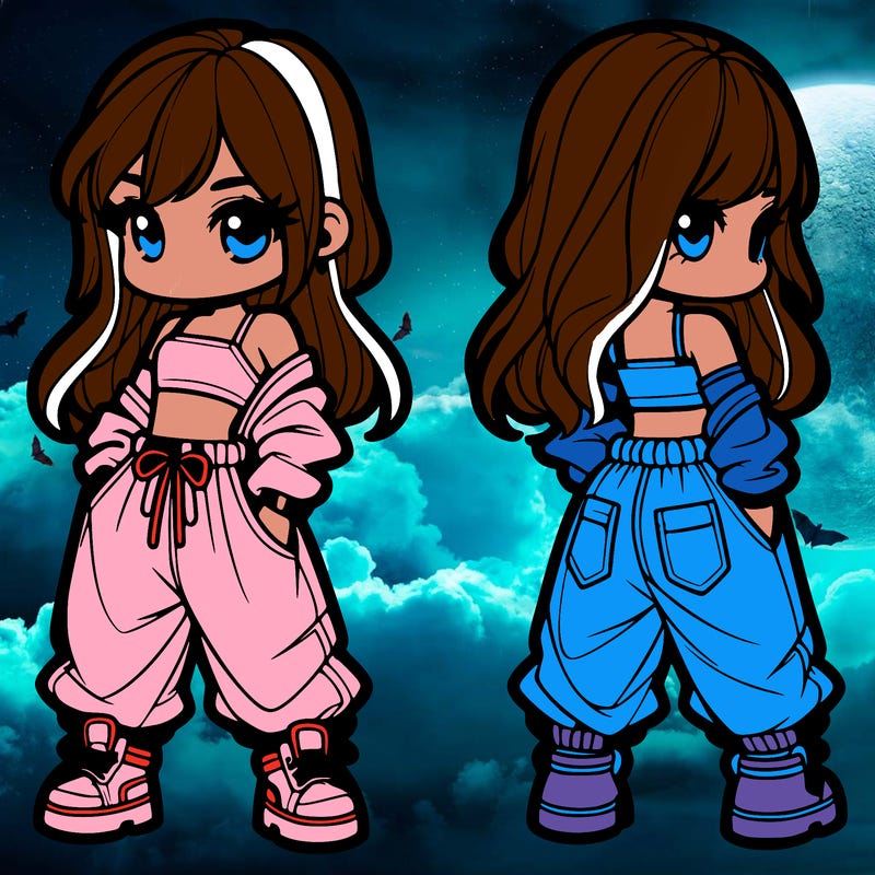 girl in crop top and baggy pants