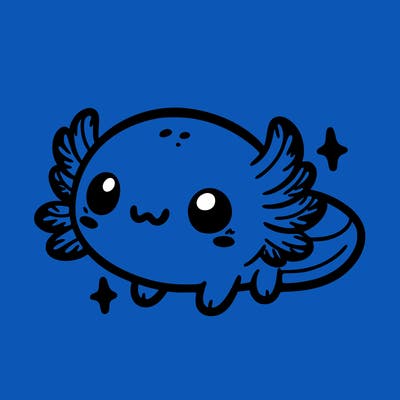 cute easy baby axolotl