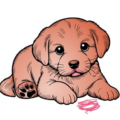 a cute realistic puppy