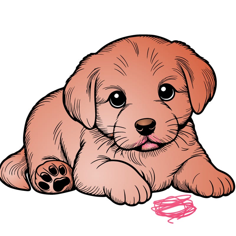 a cute realistic puppy