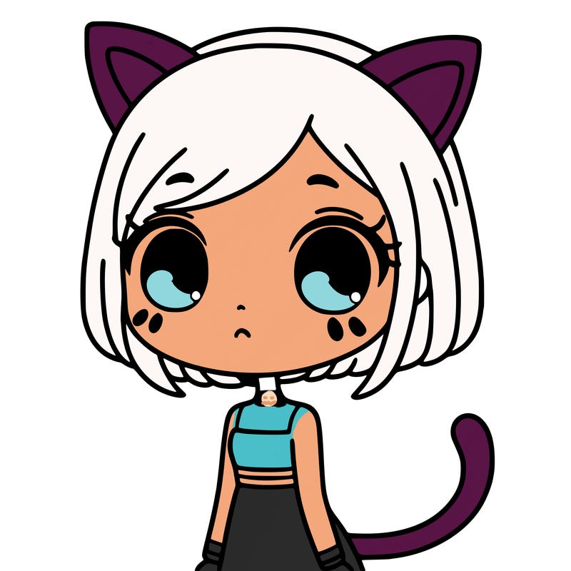 girl with cat ears and tail