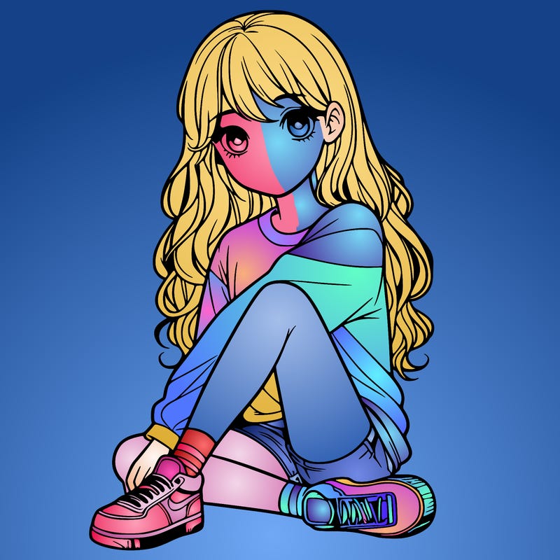 girl sitting realistic