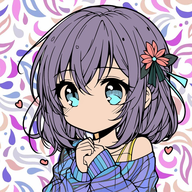 shy anime girl in love