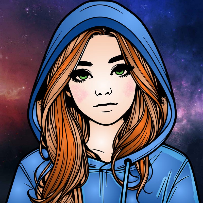 realistic girl with a hoodie