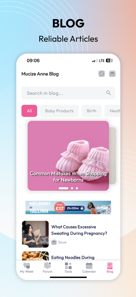Miracle Mom Pregnancy Tracker - Miracle Mom Pregnancy Tracker blog interface featuring reliable articles on baby products and maternal health.
