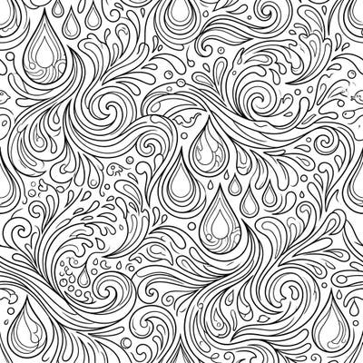 Immerse yourself in the calming flow of nature with this beautiful raindrop patterns coloring page. Designed with seniors in mind, it features clear lines and intricate water motifs for a delightful and accessible creative experience.