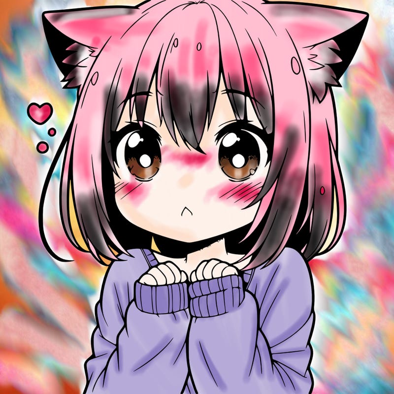 shy anime catgirl