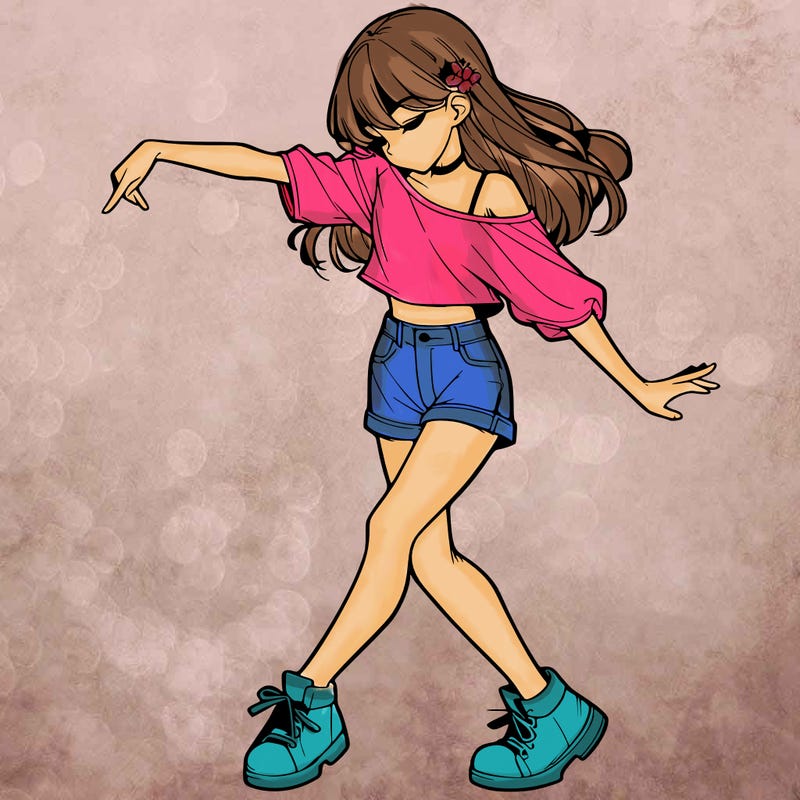 realistic girl danceing