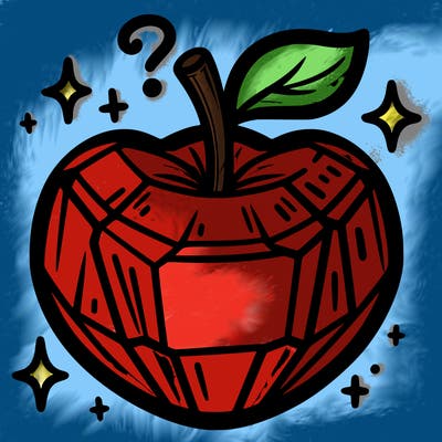 very shiny crystal apple