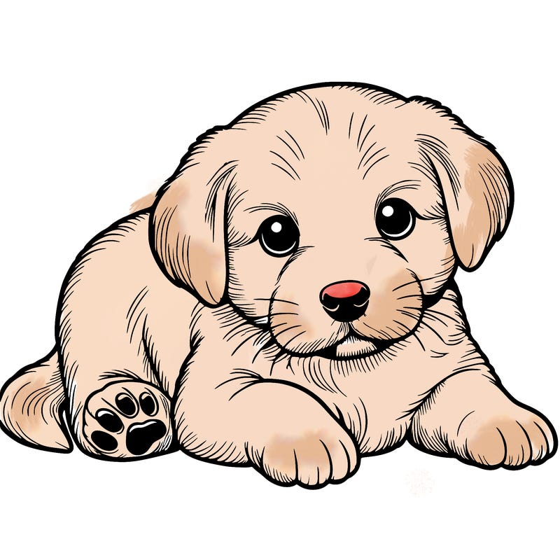 a cute realistic puppy