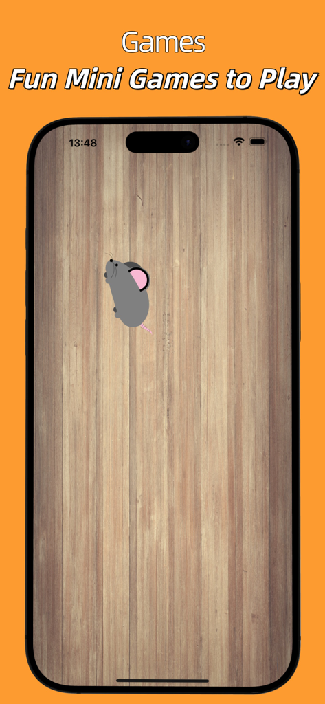 MeowMew - Cat Personality Test - Interface do aplicativo MeowMew mostrando um divertido minijogo de rato para gatos