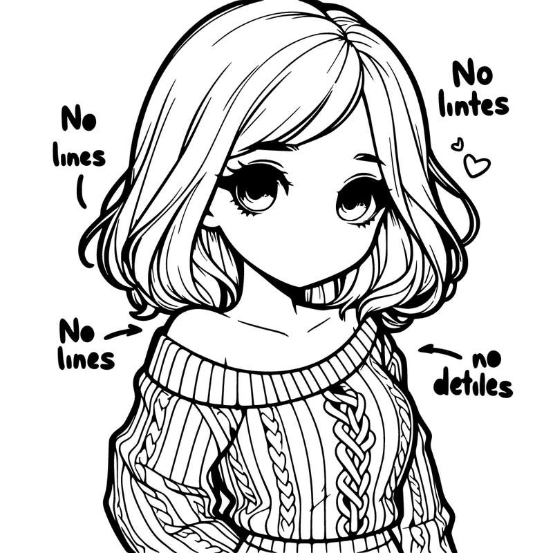 realistic girl with really cute sweater