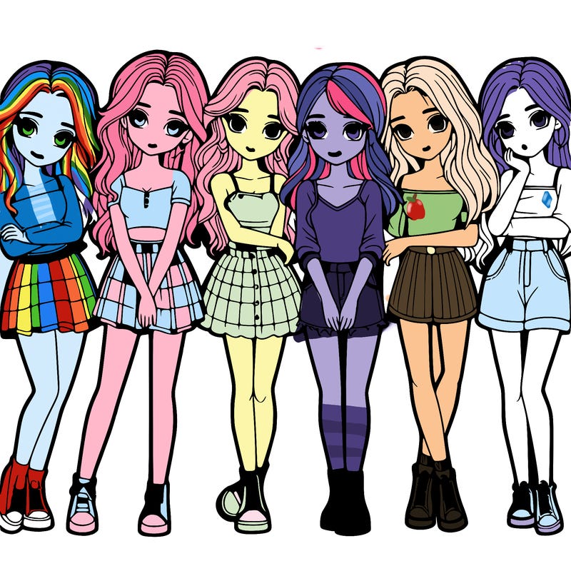 a group of girls realistic