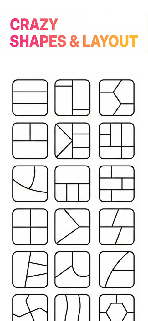 Insta Save Pro - Uma variedade de layouts de grade de colagem de fotos criativas e formas para posts de mídia social