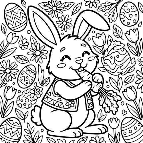 Easter Bunny with Carrots