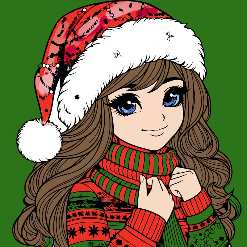 realistic christmas girl