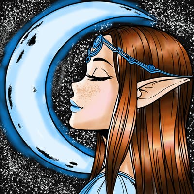 a realistic moon elf