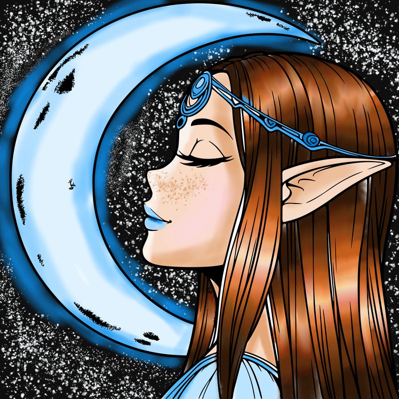 a realistic moon elf