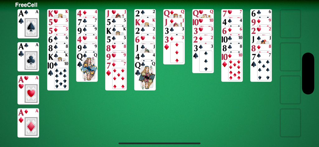 Spider Solitaire & More - Diseño clásico de juego de FreeCell solitario sobre una mesa digital verde