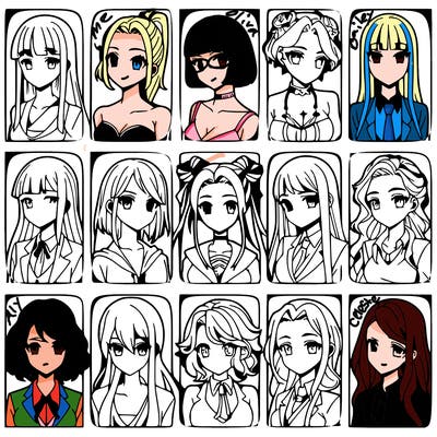 girls that look diffrent anime