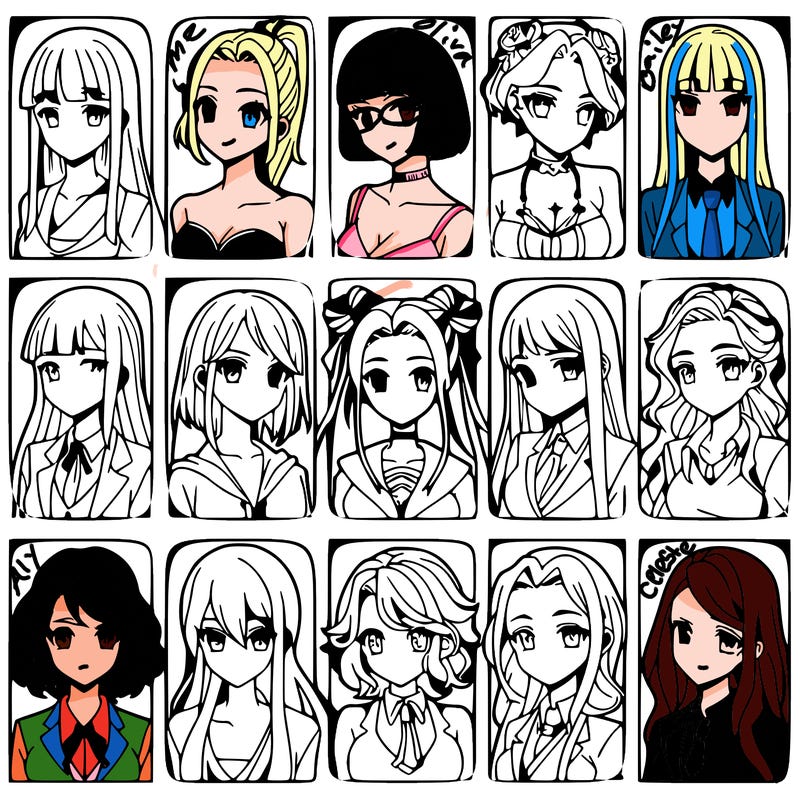 girls that look diffrent anime