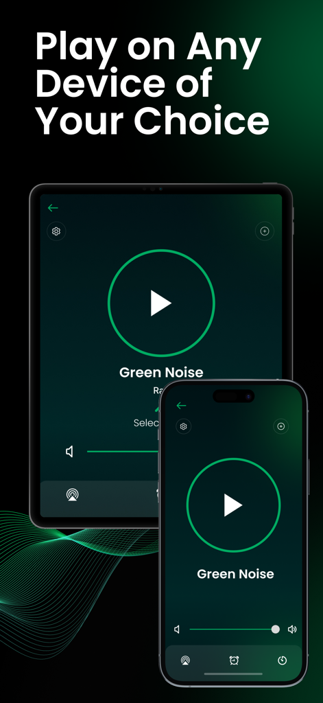 Interfaz de la App Ruido Verde mostrada tanto en una tablet como en un smartphone